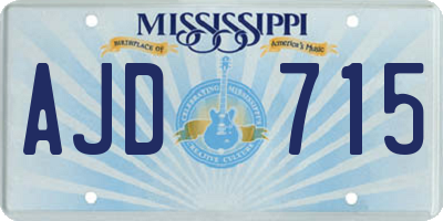 MS license plate AJD715