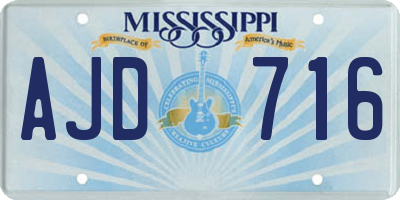 MS license plate AJD716