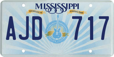 MS license plate AJD717