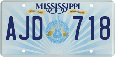 MS license plate AJD718