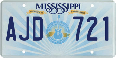 MS license plate AJD721