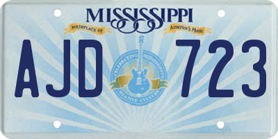 MS license plate AJD723