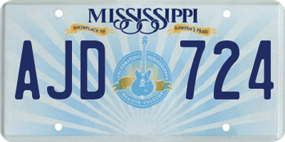 MS license plate AJD724