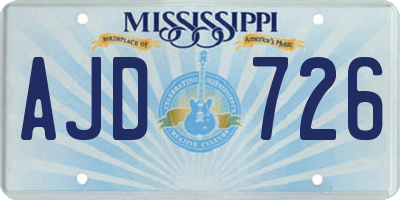 MS license plate AJD726