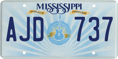 MS license plate AJD737