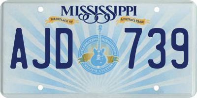MS license plate AJD739