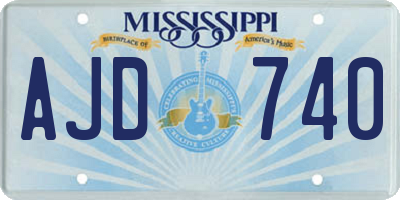 MS license plate AJD740