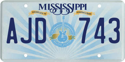 MS license plate AJD743