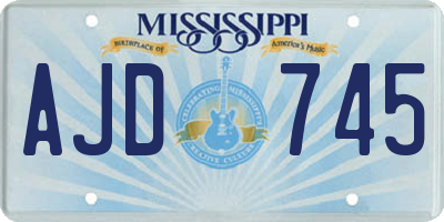 MS license plate AJD745
