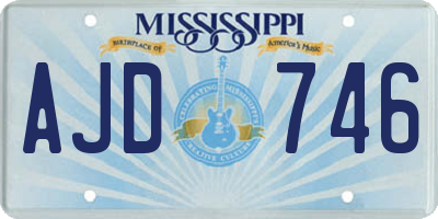 MS license plate AJD746