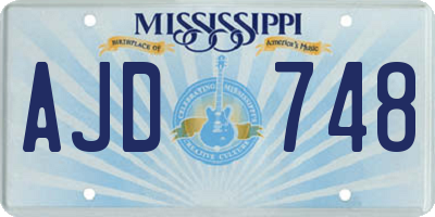 MS license plate AJD748