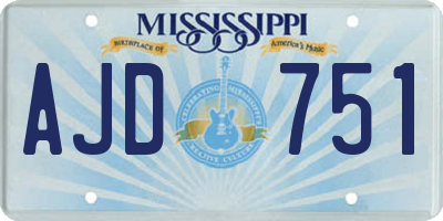 MS license plate AJD751