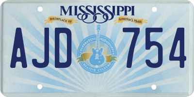 MS license plate AJD754