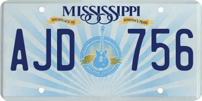 MS license plate AJD756