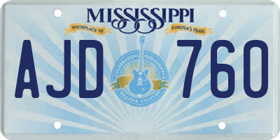 MS license plate AJD760
