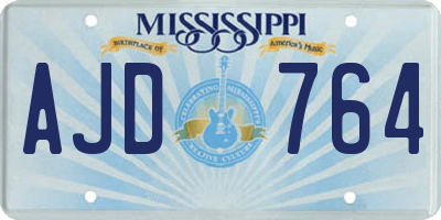 MS license plate AJD764