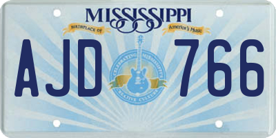 MS license plate AJD766