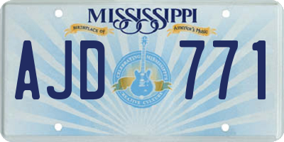 MS license plate AJD771
