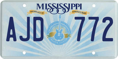 MS license plate AJD772