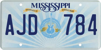 MS license plate AJD784