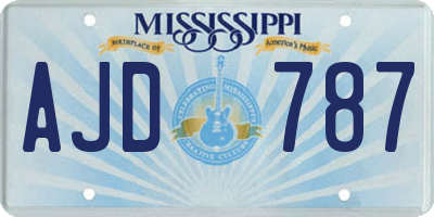 MS license plate AJD787