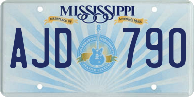 MS license plate AJD790