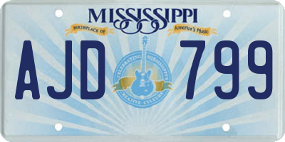MS license plate AJD799