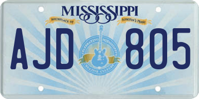 MS license plate AJD805