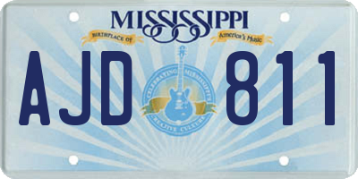 MS license plate AJD811