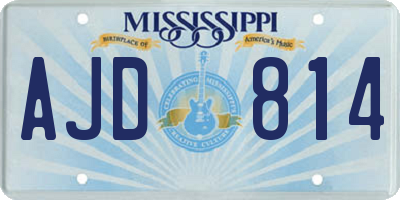 MS license plate AJD814