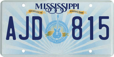 MS license plate AJD815