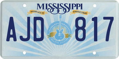 MS license plate AJD817