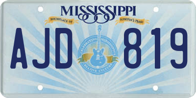 MS license plate AJD819