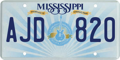 MS license plate AJD820