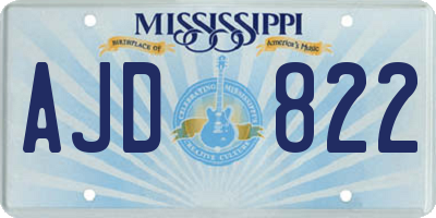 MS license plate AJD822
