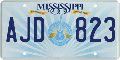 MS license plate AJD823