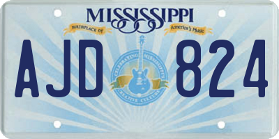 MS license plate AJD824