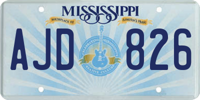 MS license plate AJD826