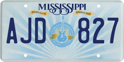 MS license plate AJD827