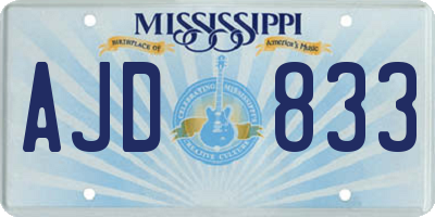 MS license plate AJD833