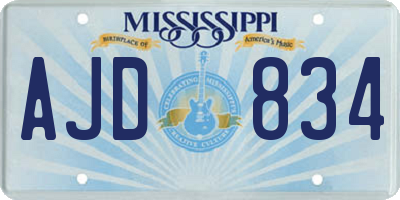 MS license plate AJD834