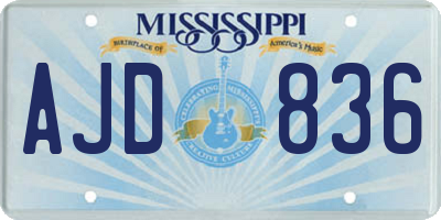 MS license plate AJD836