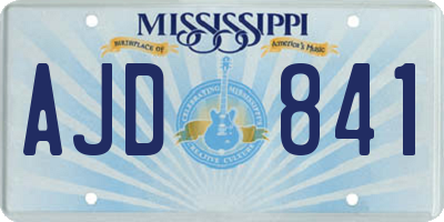 MS license plate AJD841