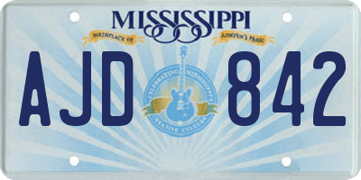 MS license plate AJD842