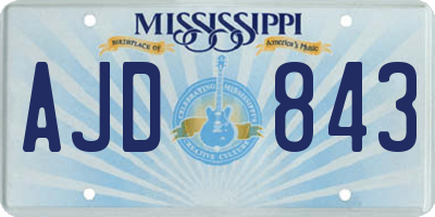 MS license plate AJD843
