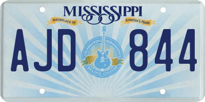 MS license plate AJD844