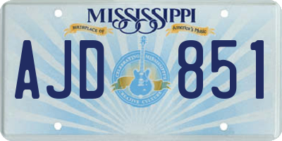 MS license plate AJD851