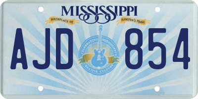 MS license plate AJD854