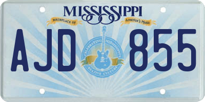 MS license plate AJD855