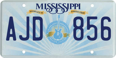 MS license plate AJD856